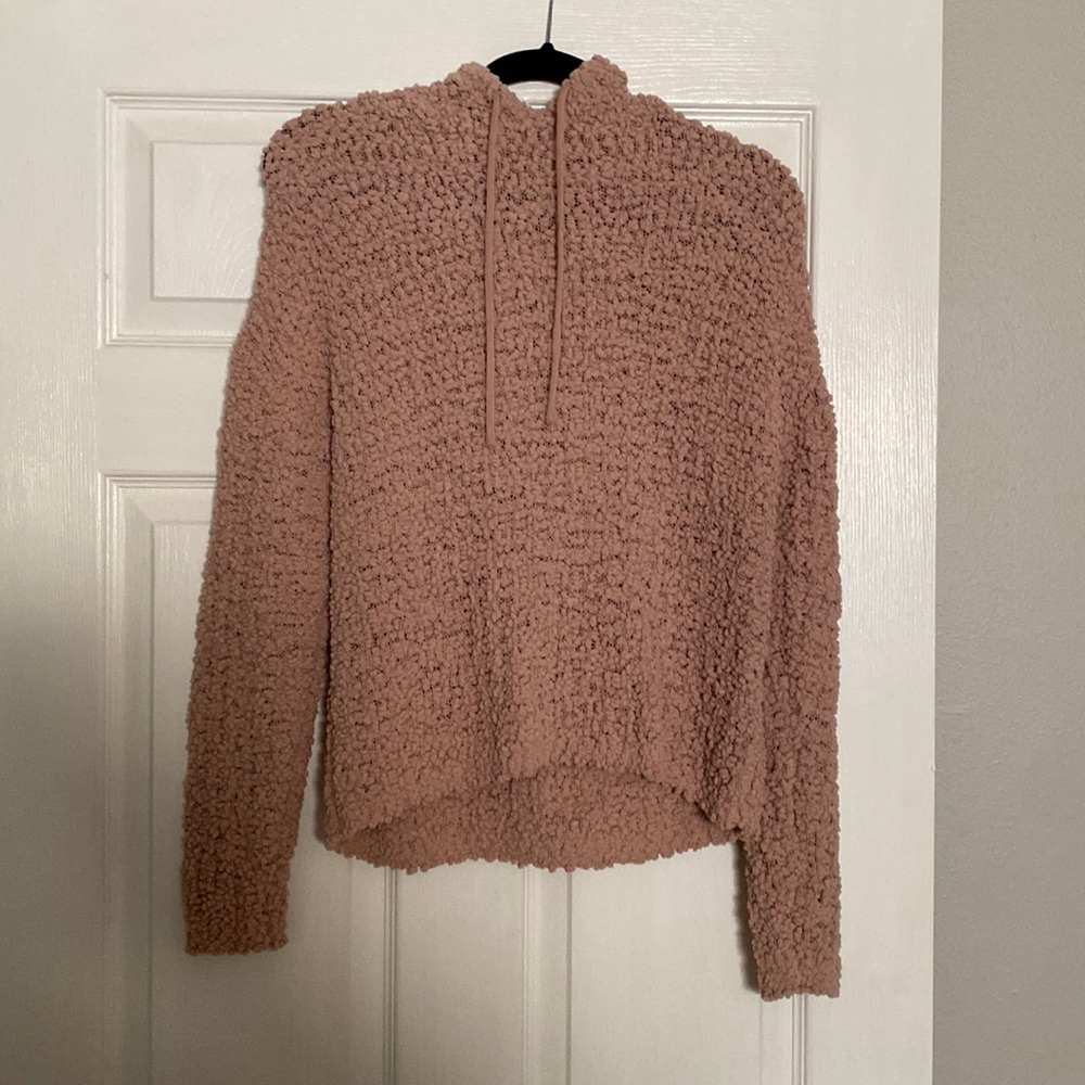 fluffy pink sweater